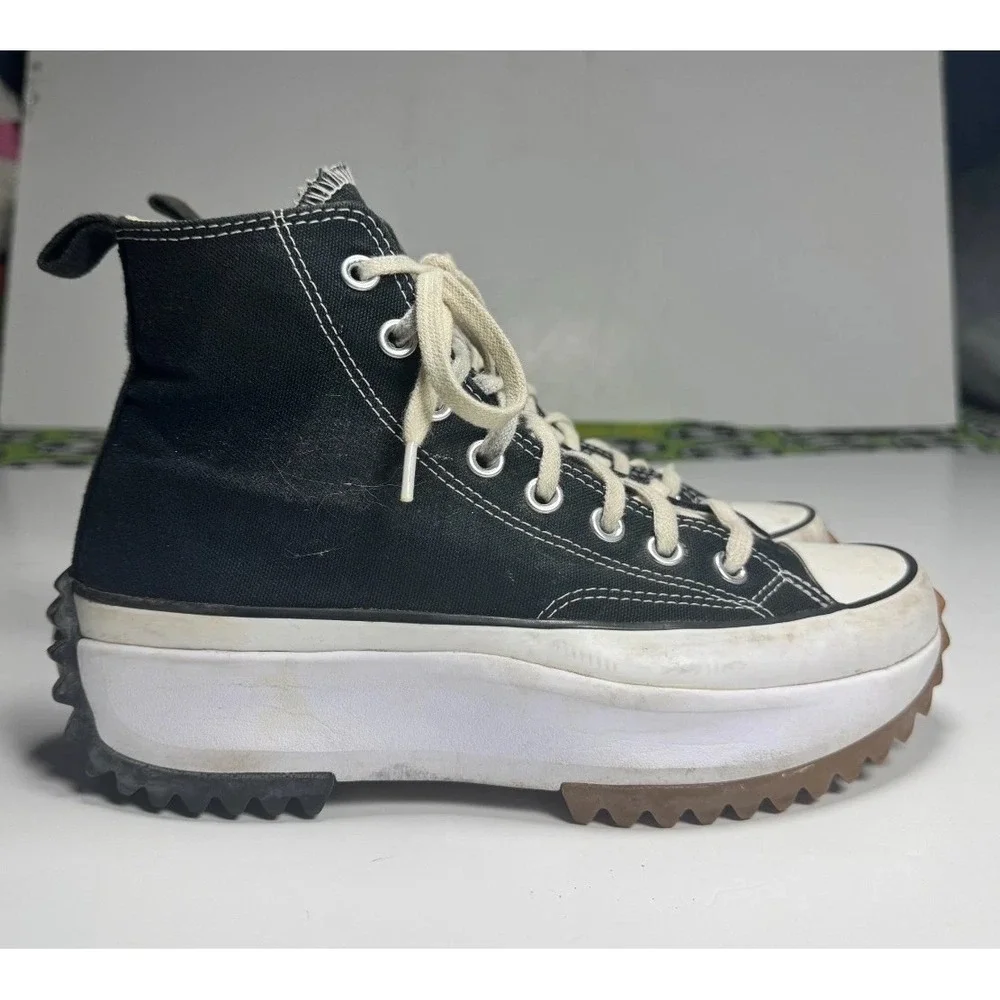 Converse Run Star Hike Hi 166800C Sneakers Unisex M7/W8.5 Black High Top Shoes
